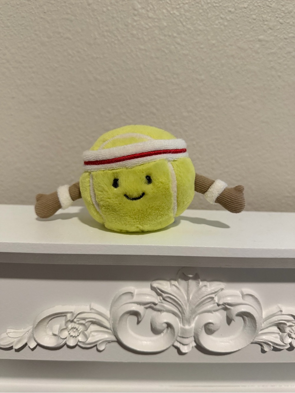 Plush Tennis Ball Toy with Arms - Yellow